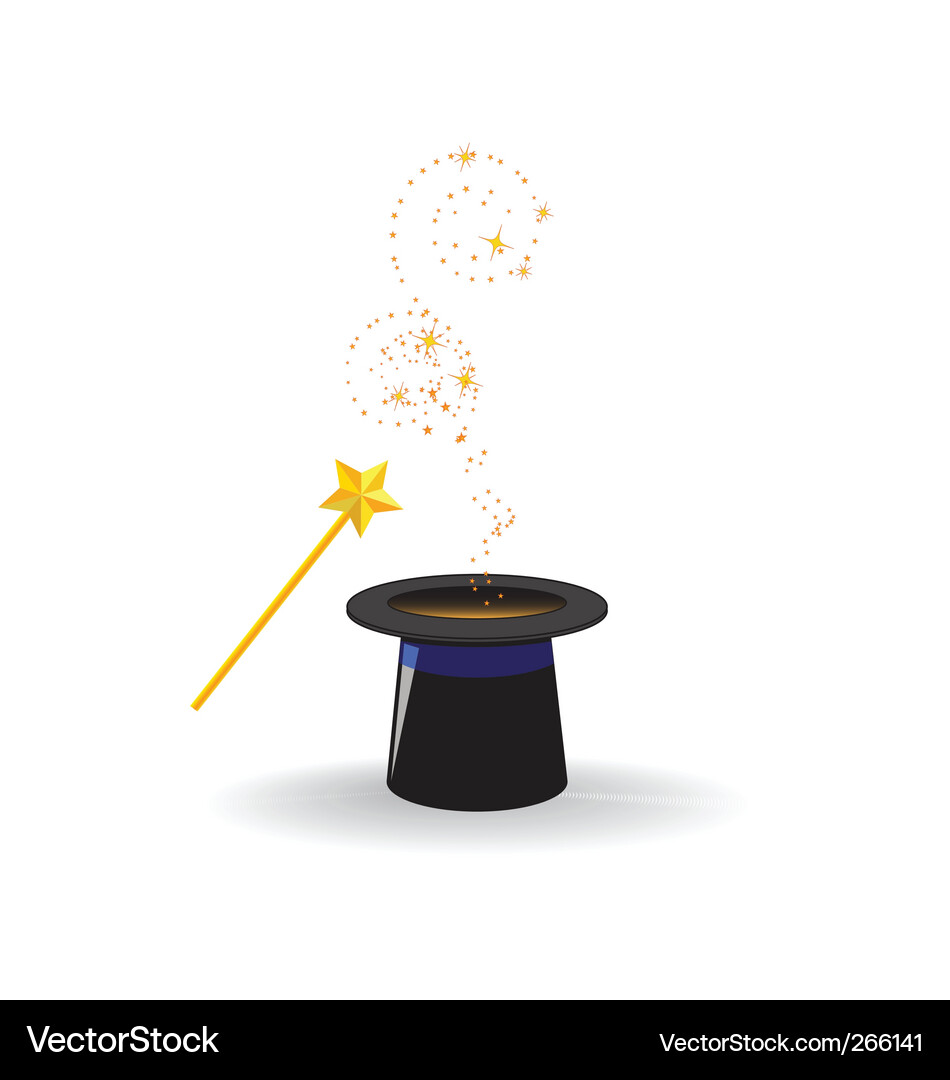 Magic Wand with Hut Vector Image