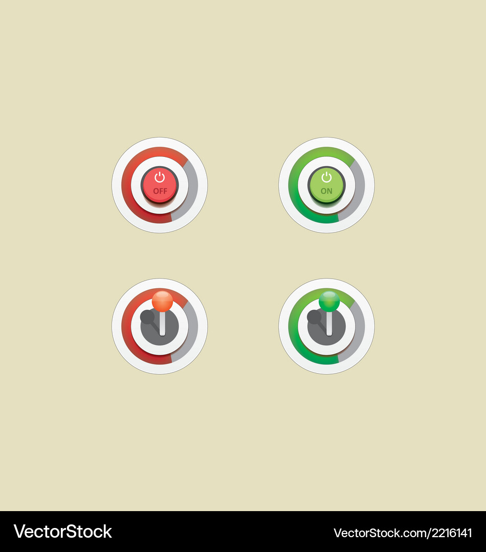 Power on of button bar Vector Image