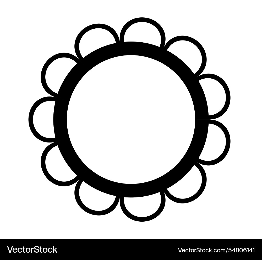 Scalloped edge circle frame simple round Scalloped edge circle frame simple round Vector Image