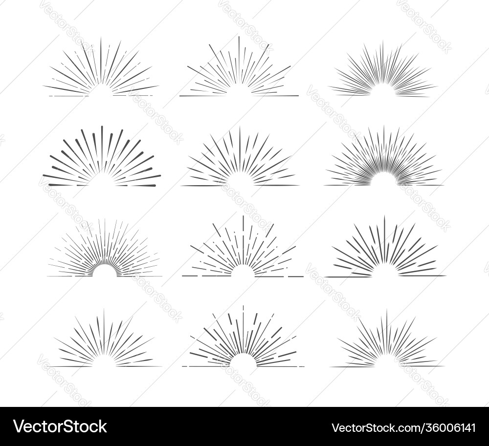 Sunburst frames in retro style on light background Sunburst frames in retro style on light background vector image