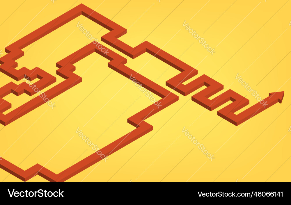 Undulating arrow image of moving forward while Vector Image