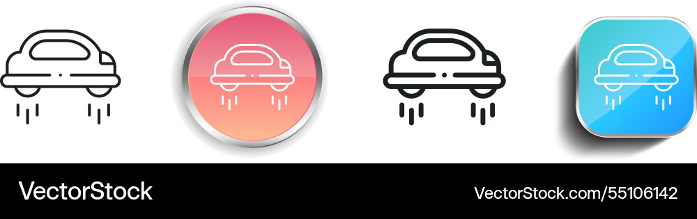 Hover car icon thin linear regular and button vector image