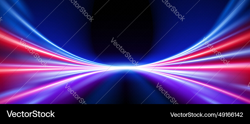 Light speed motion effect with blue and red line Light speed motion effect with blue and red line Vector Image