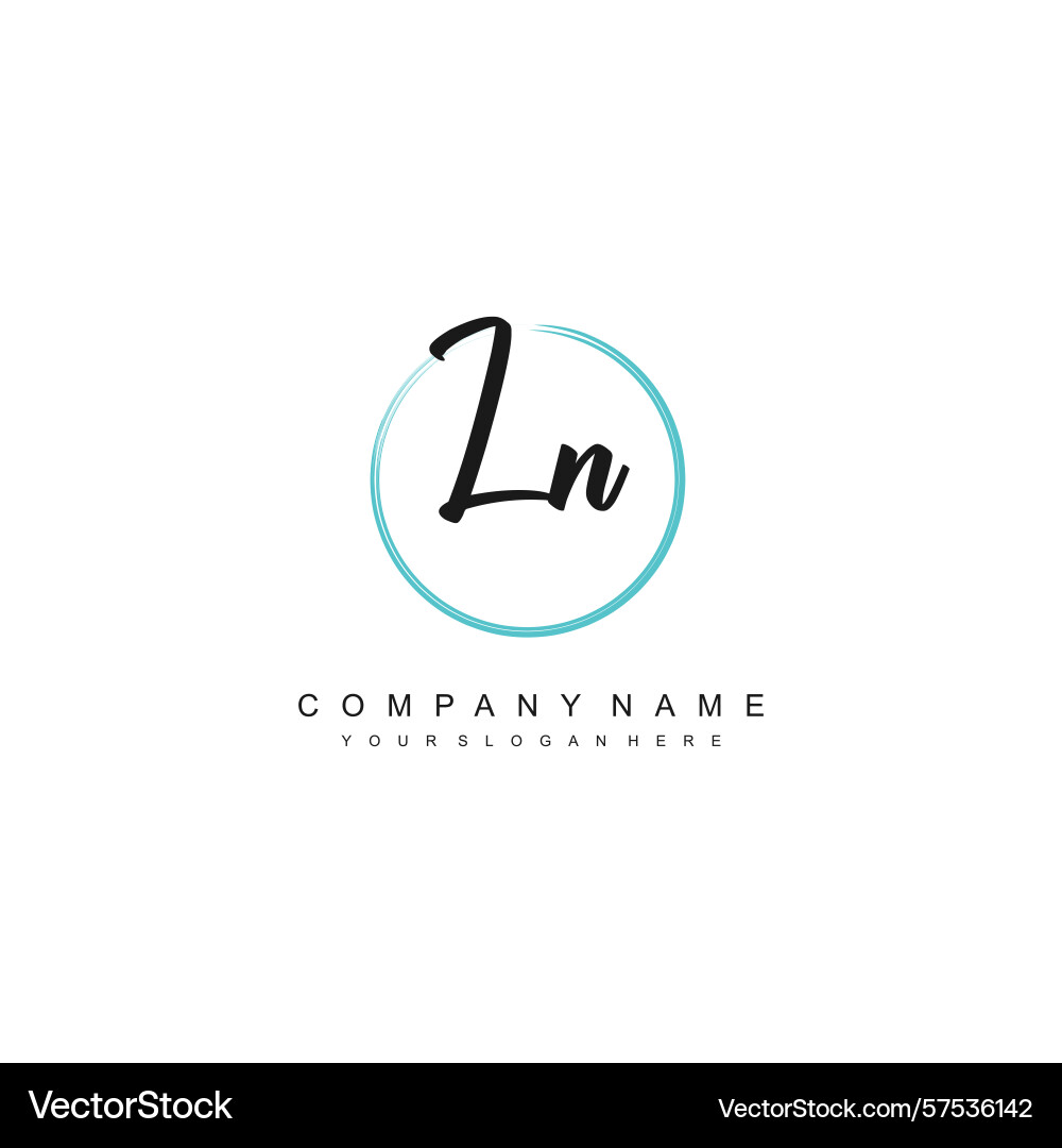 Minimal signature logo design with ln initials Minimal signature logo design with ln initials Vector Image