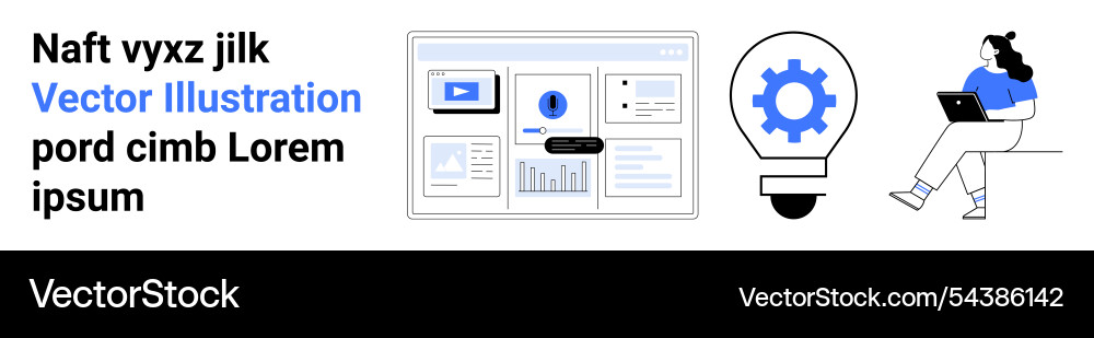 Modern workspace concept with data visualization Modern workspace concept with data visualization vector image