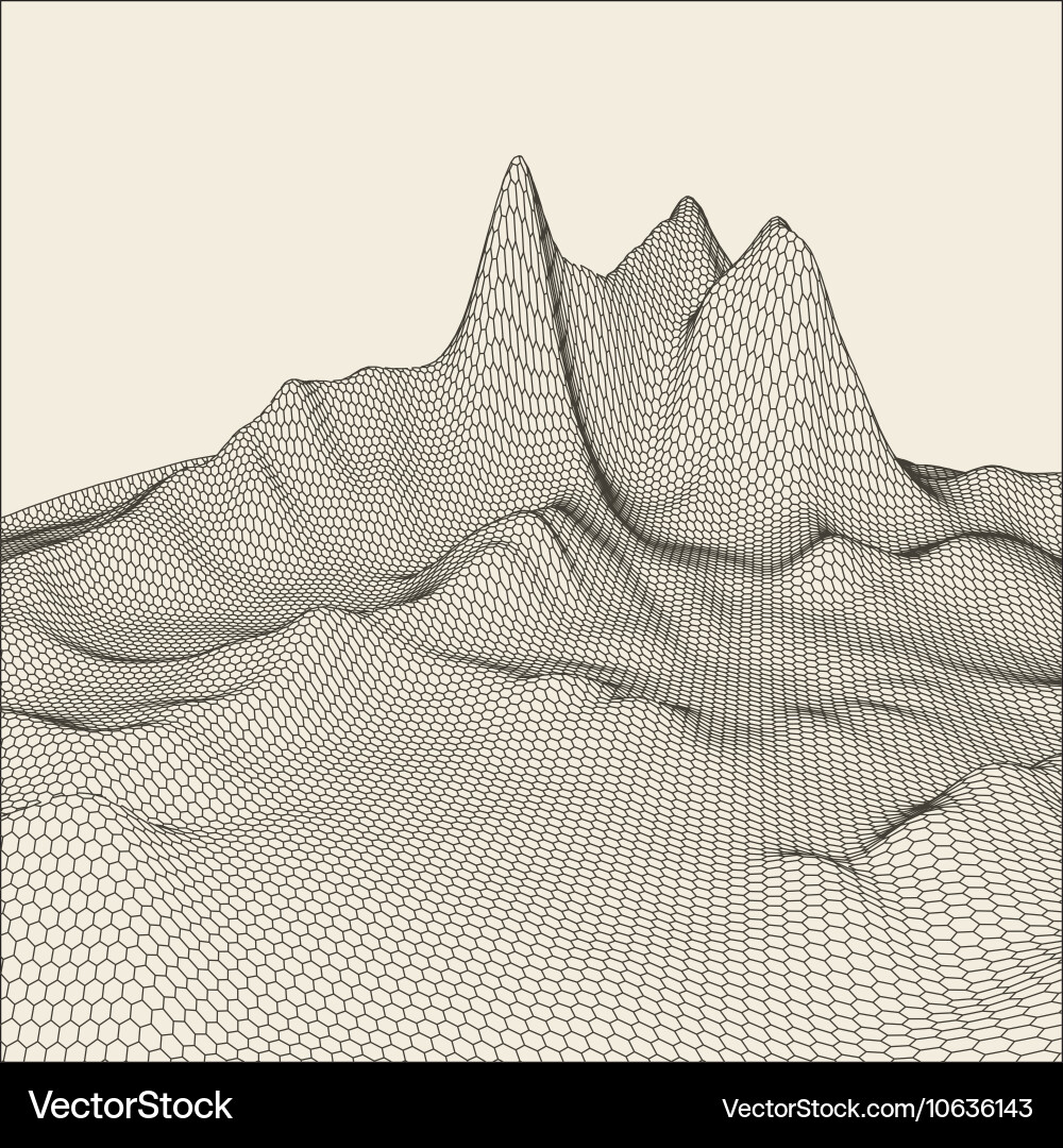 Abstract 3d illuminated distorted mesh sphere vector image