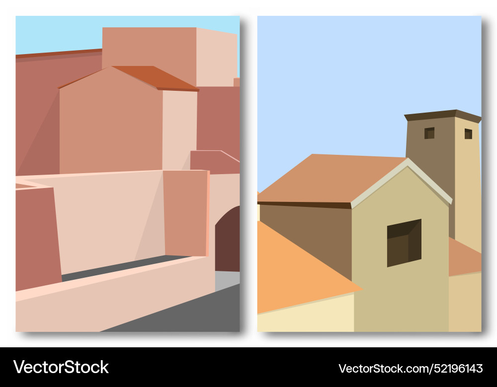 Abstract architecture in the mediterranean style Vector Image