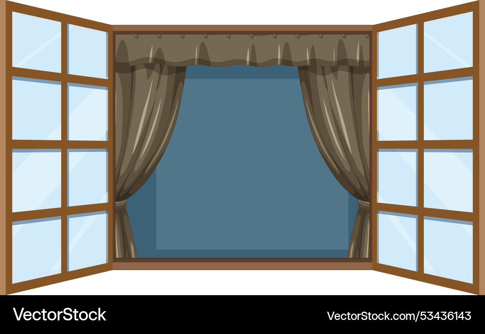 An open window with curtains An open window with curtains vector image