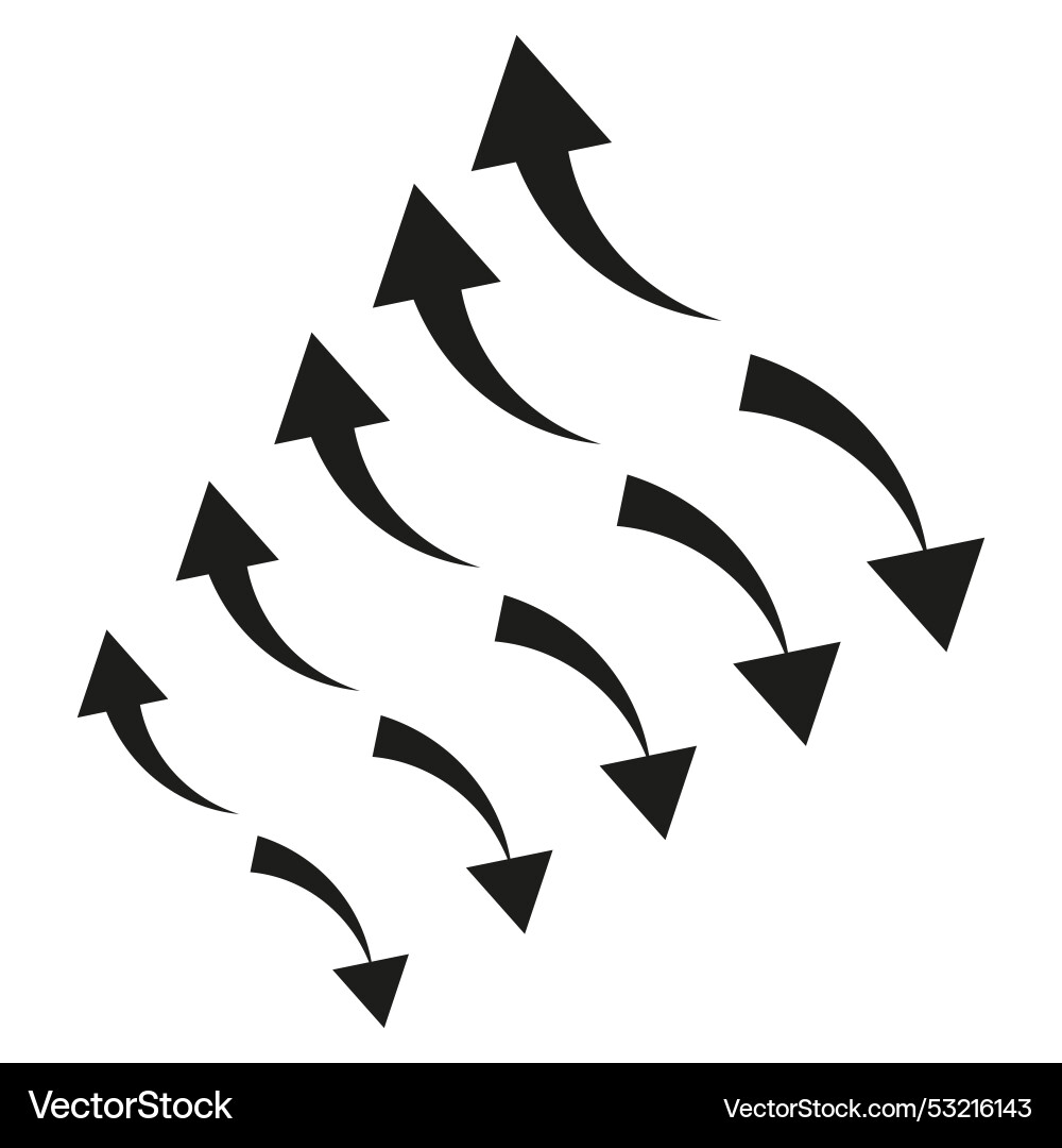 Curved arrow icons upward pointing arrows dynamic Vector Image