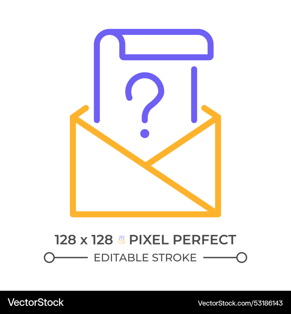 Mail question two color line icon Mail question two color line icon vector image
