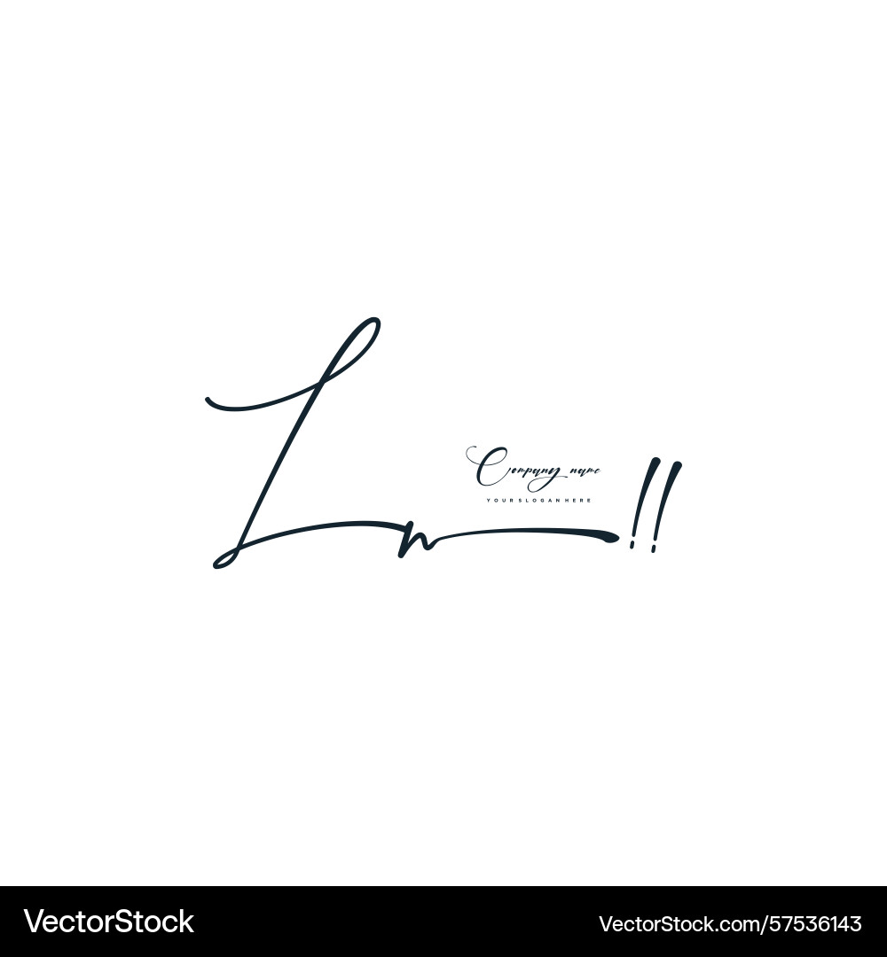 Minimal signature logo design with ln initials Vector Image