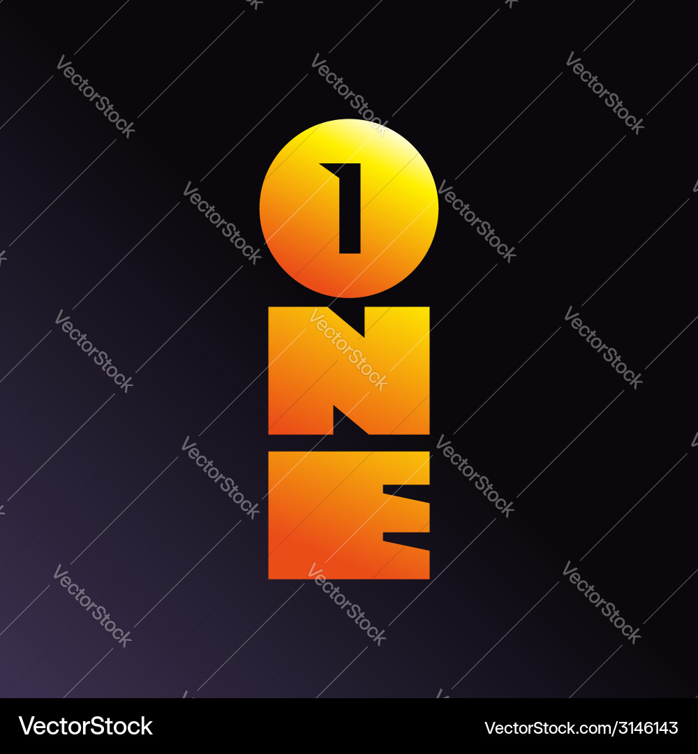 Number one 1 word logo icon design template Vector Image