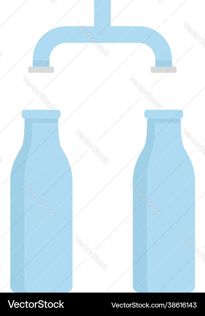 Pour milk factory line icon flat isolated Pour milk factory line icon flat isolated vector image