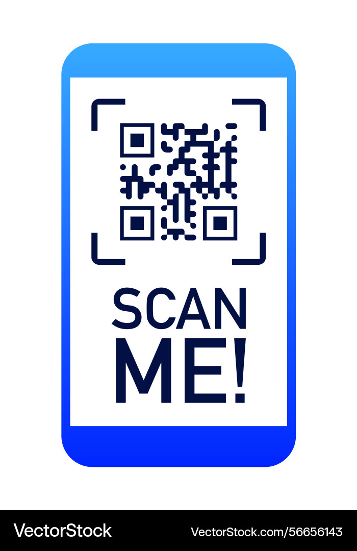 Qr code scan phone sticker color style Qr code scan phone sticker color style vector image