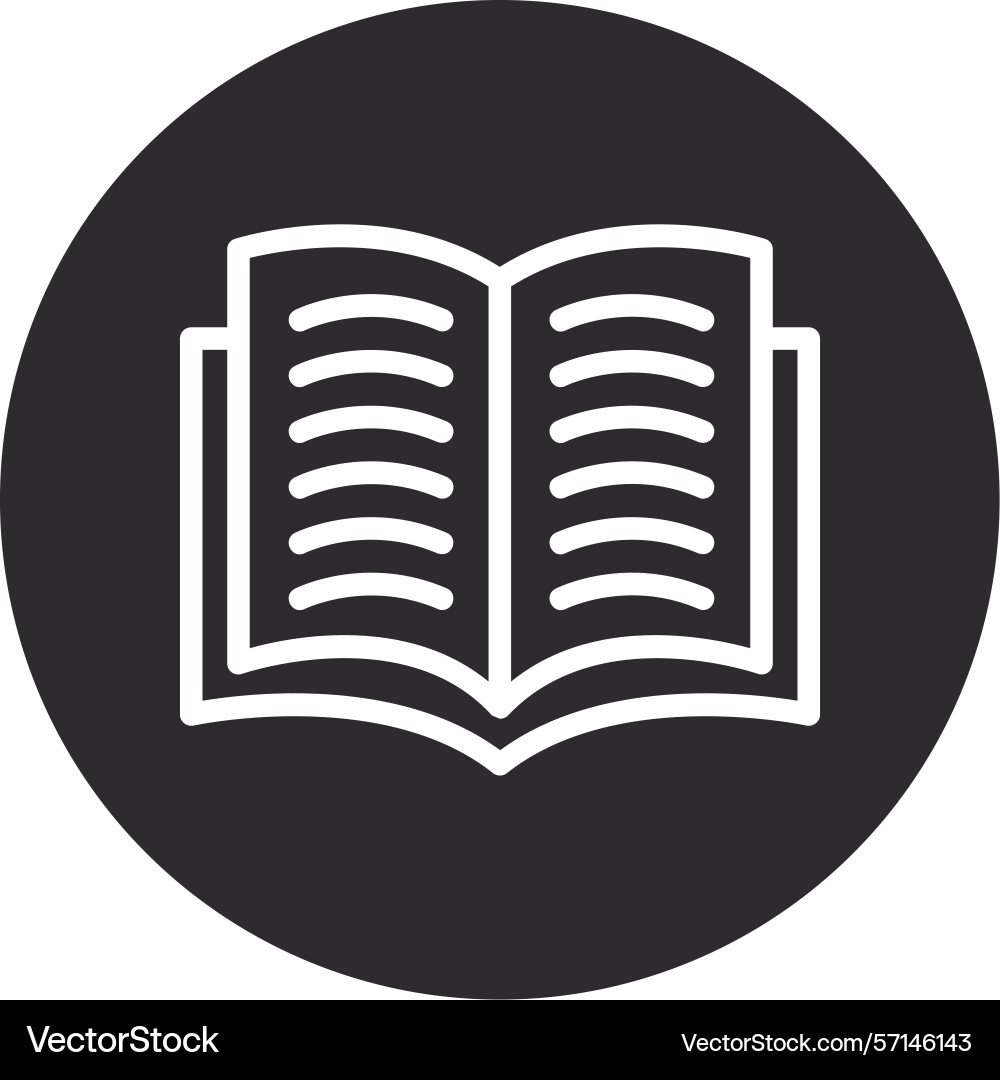 Reading event inverted circle black Vector Image