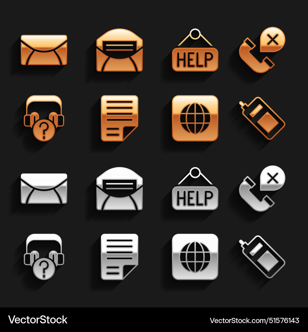 Set file document declined or missed phone call Set file document declined or missed phone call vector image