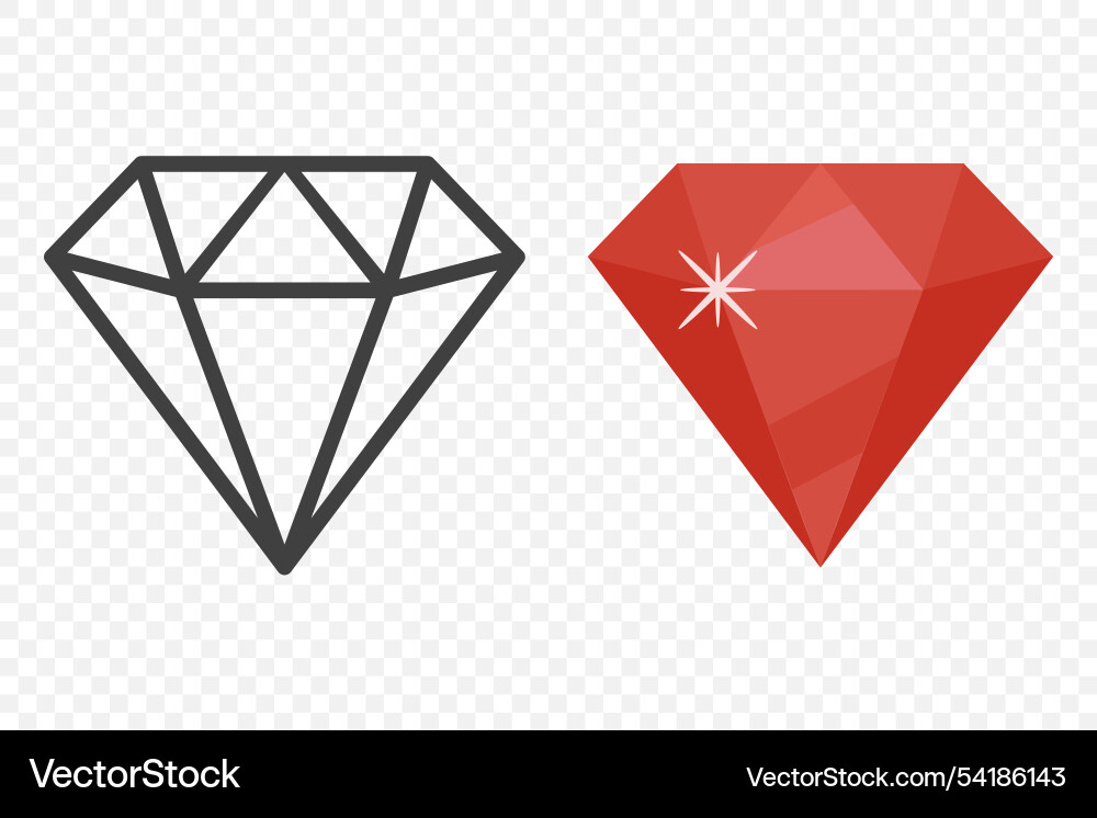 Simple minimalistic gemstone icon diamond Vector Image