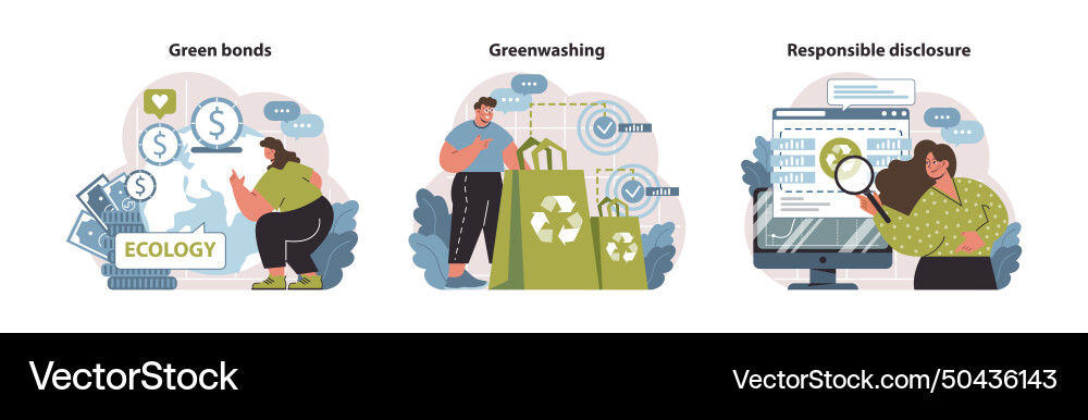 Sustainable investment elements Royalty Free Vector Image