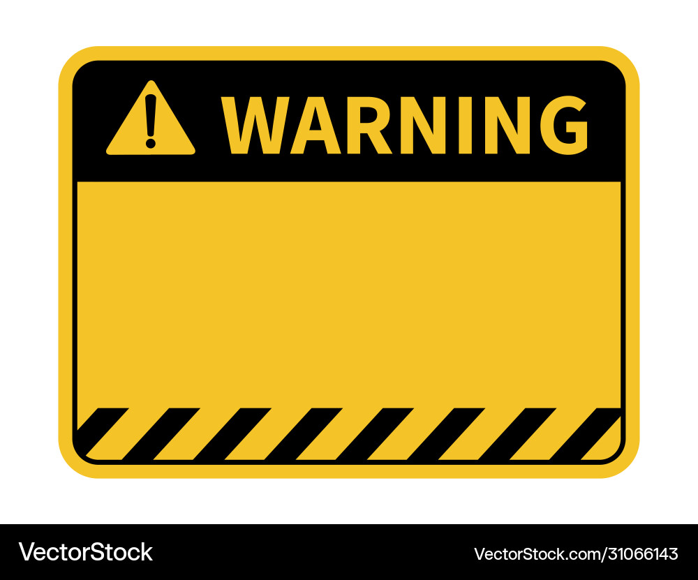 Warning sign blank vector image