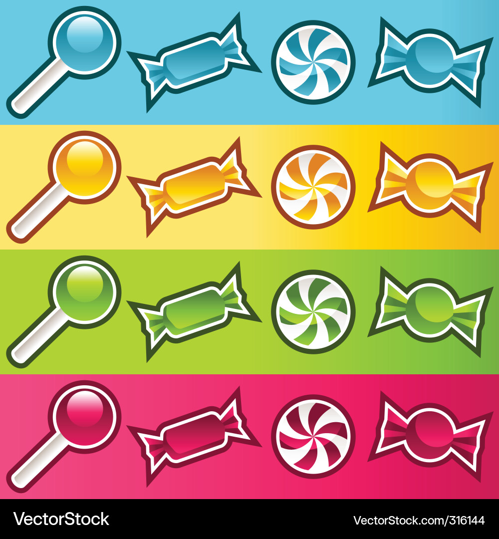 Assorted Colorful Candy Collection Vector Image