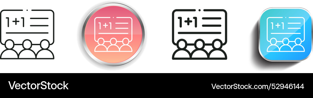 Class icon thin linear regular and button style Class icon thin linear regular and button style vector image