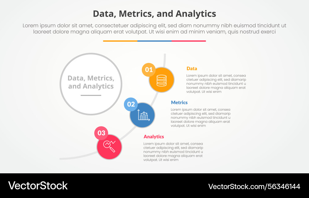 Data metrics and analytics infographic concept Data metrics and analytics infographic concept vector image