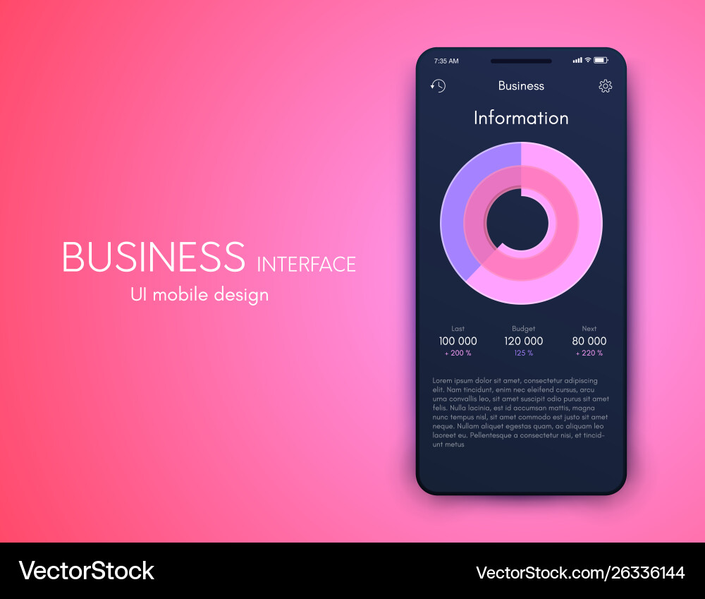 Graphics mobile infographics with three Vector Image