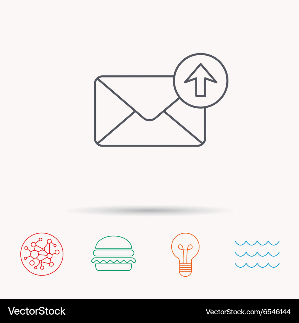 Mail outbox icon email message sign Vector Image