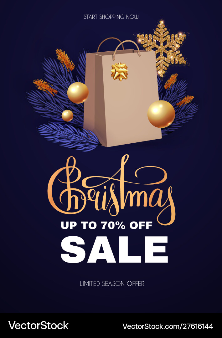 Weihnachtsverkauf Design Template mit Geschenktasche fir Weihnachtsverkauf Design Template mit Geschenktasche fir vektorbild