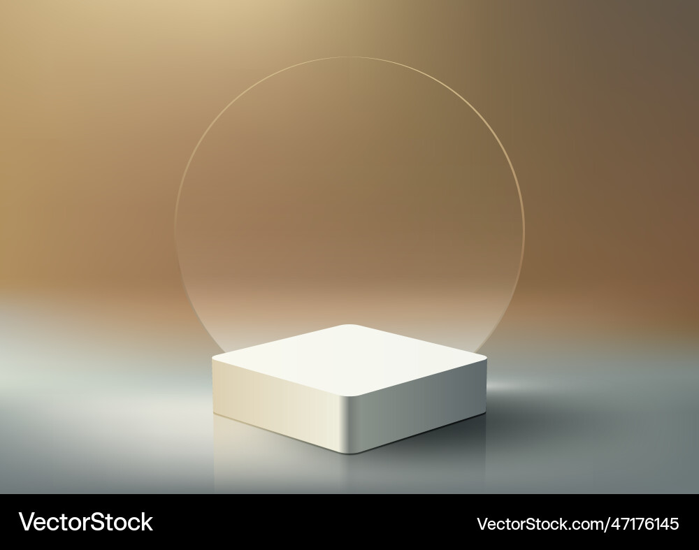 3d realistic empty white podium stand Royalty Free Vector