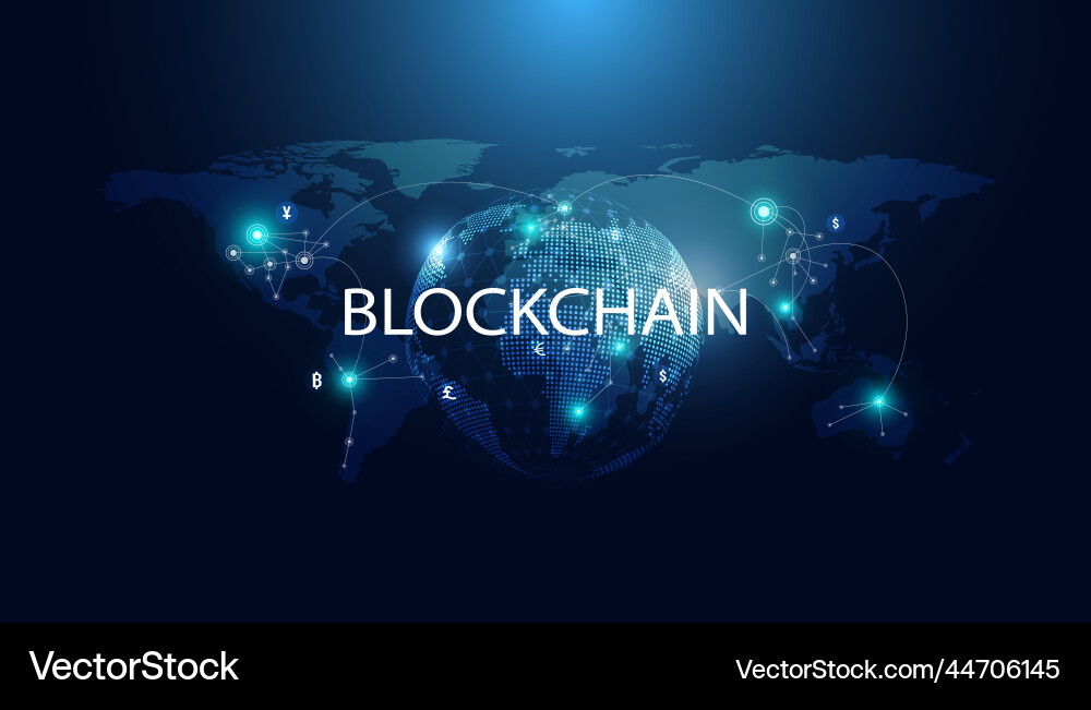 Abstract blockchain technology cryptocurrency Abstract blockchain technology cryptocurrency vector image