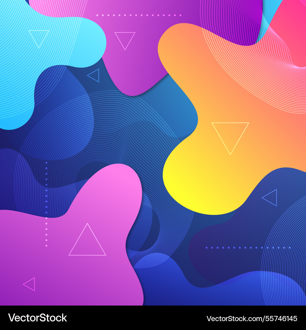 Abstract colorful flow shapes background vector image