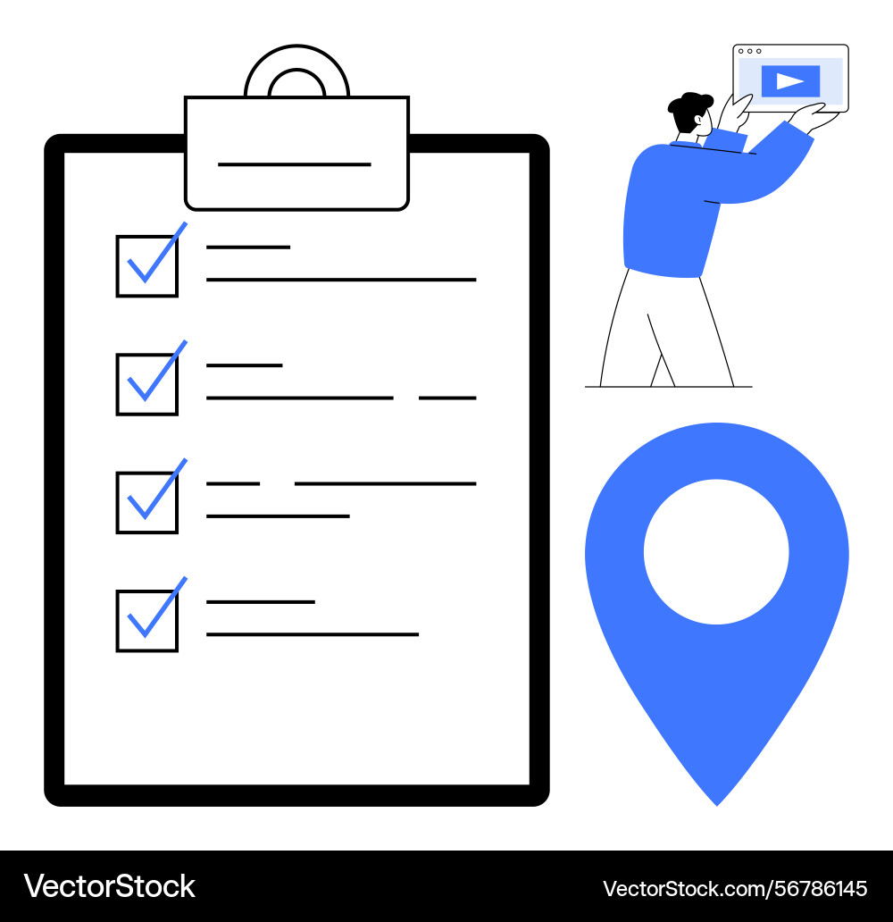 Checklist with tick marks video presentation Checklist with tick marks video presentation vector image