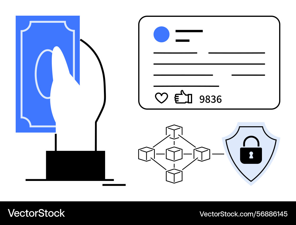 Digital financial transaction with blockchain Digital financial transaction with blockchain Vector Image