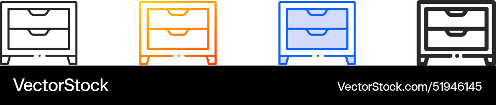 Drawer iconthin linear gradient blue stroke Drawer iconthin linear gradient blue stroke vector image