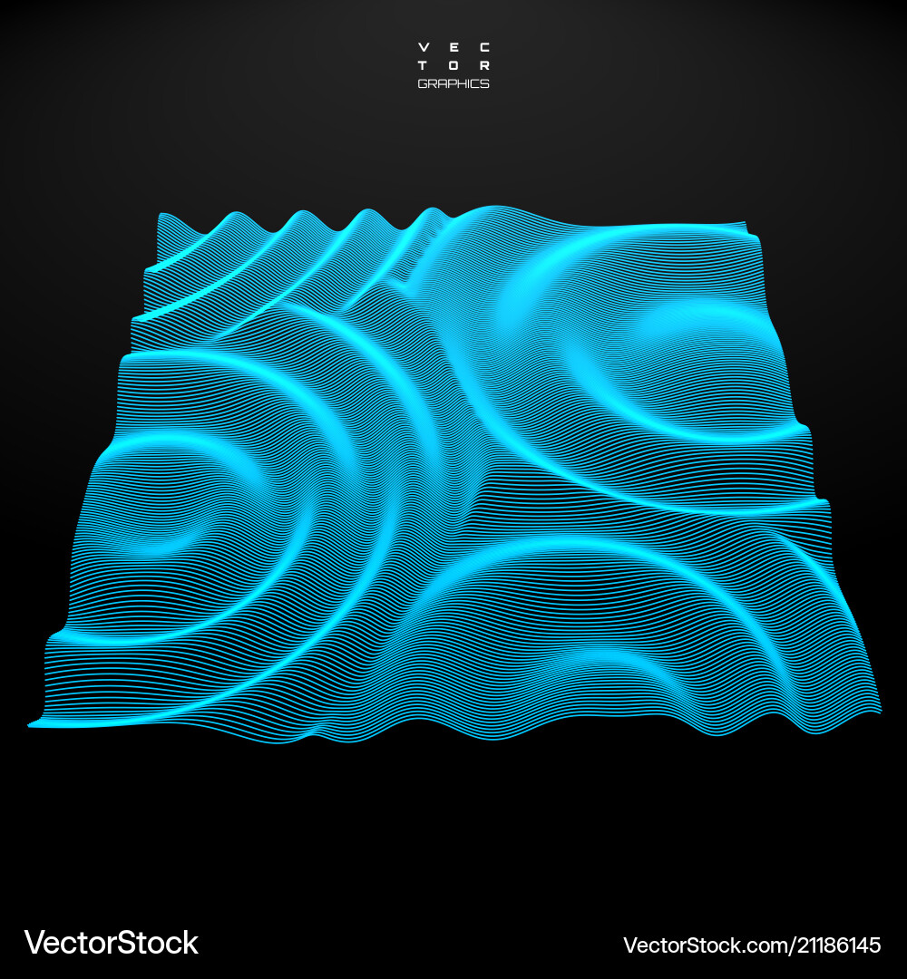 Dynamic Wavy Surface - Tech & Science vector image