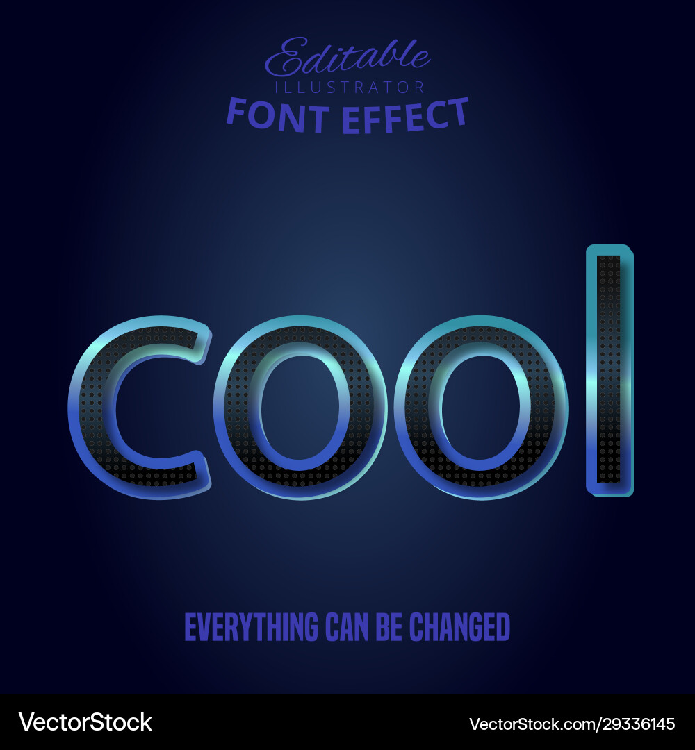 Editable Cool Font Text Effect vector image