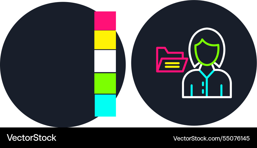 Folder line multi color icon vector image