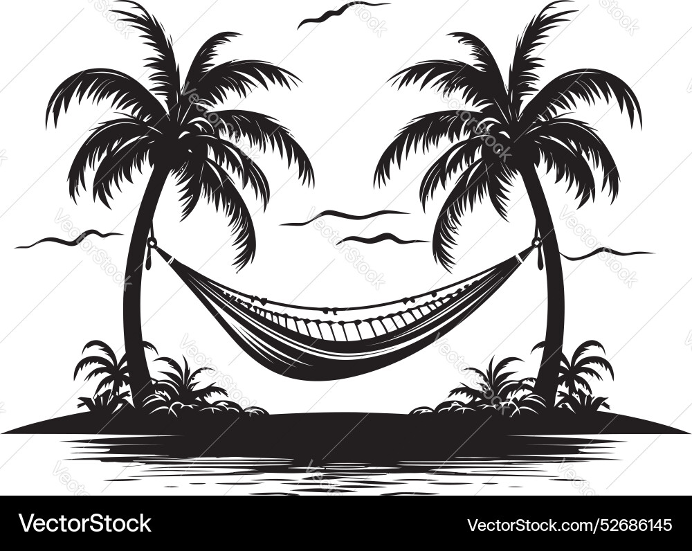 Island escape euphoria hammock draped on coconut Vector Image