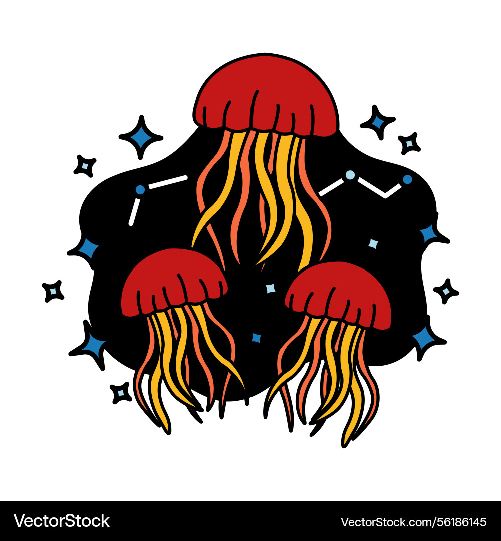 Isolate of jellyfish floating in space Vector Image