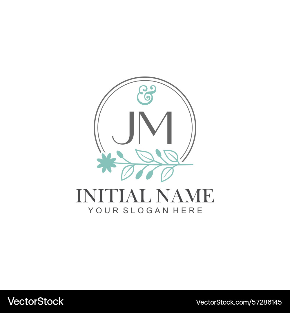 Jm initial logo templates with botanical elements Jm initial logo templates with botanical elements Vector Image