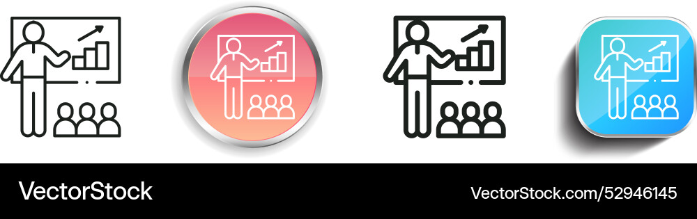 Klasse Icon dünne lineare regelmäßige und Schaltfläche Stil Vektorbild