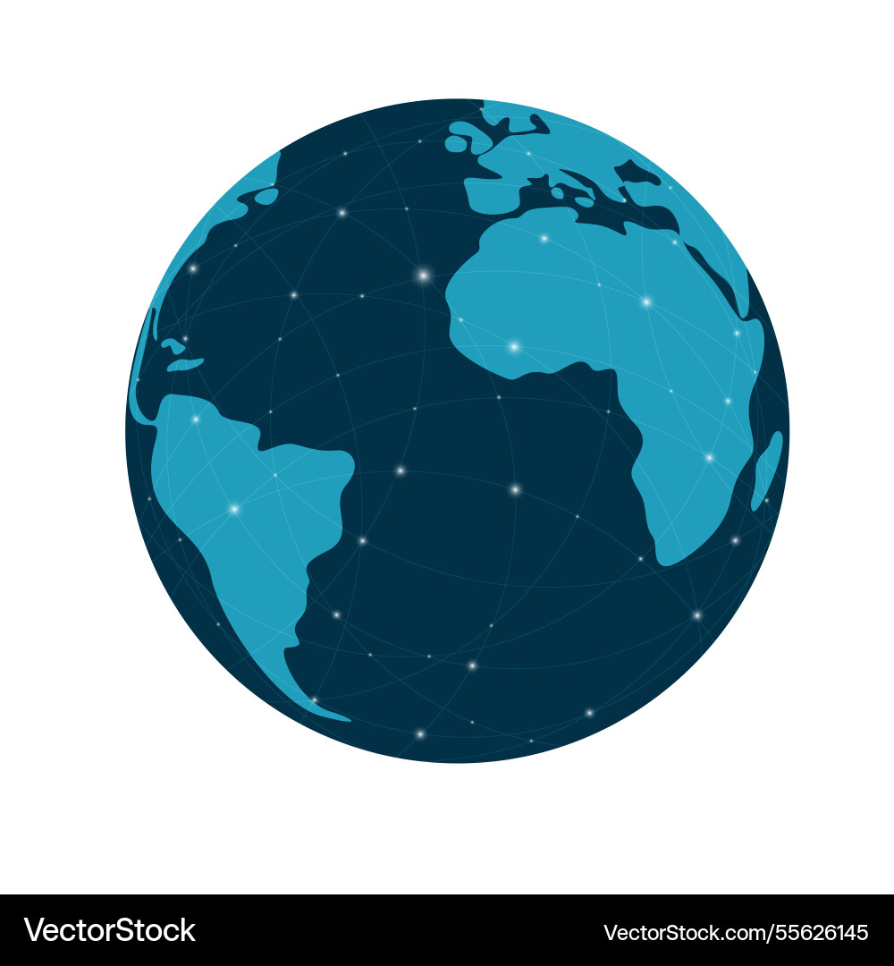 Planet earth with global connection lines Vector Image