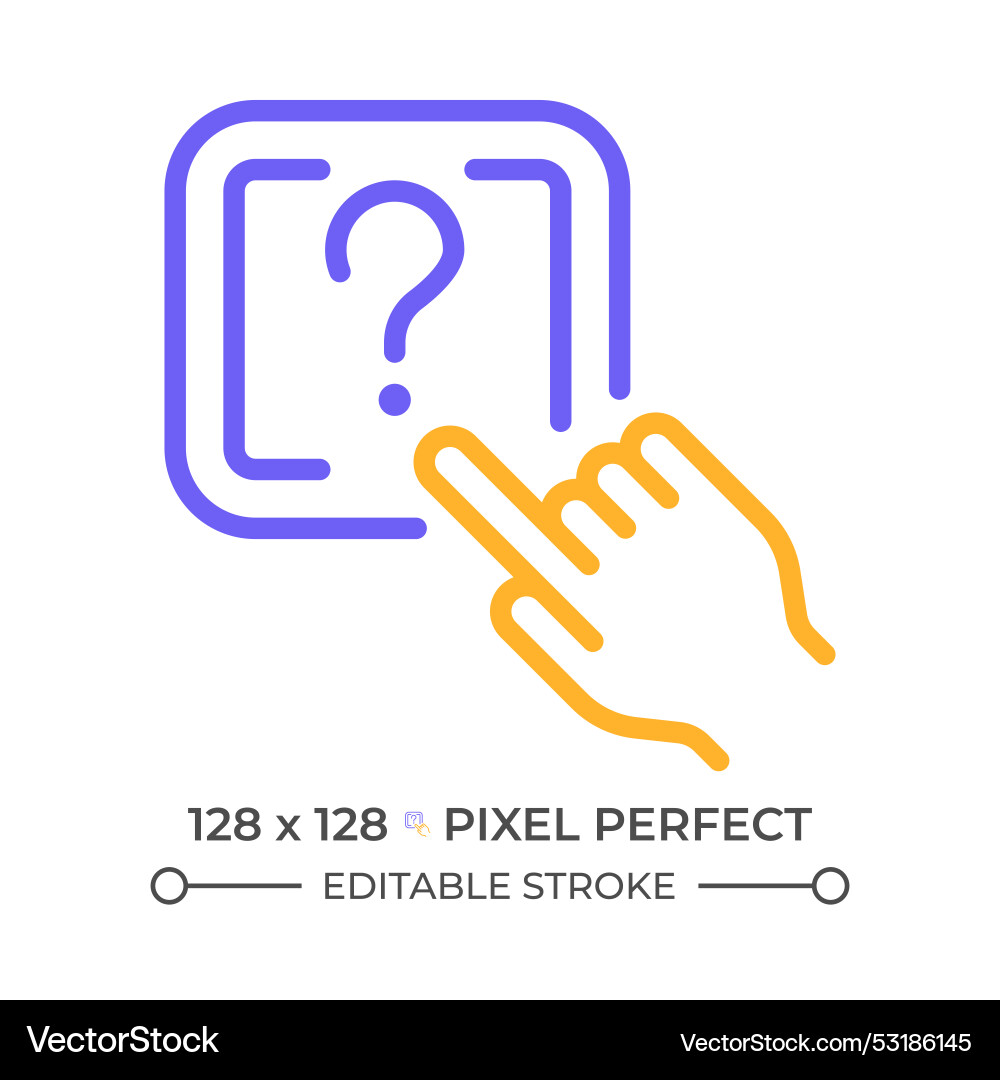 Question button two color line icon Question button two color line icon vector image