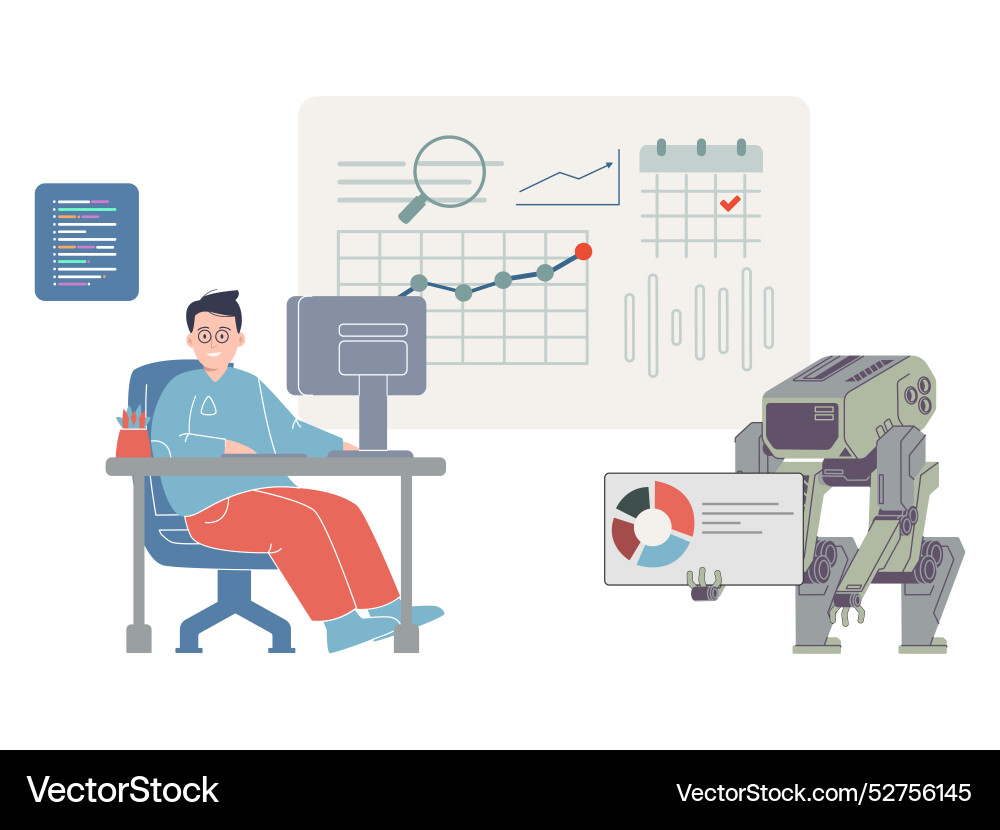 Robotic process automatic automated robot Robotic process automatic automated robot Vector Image