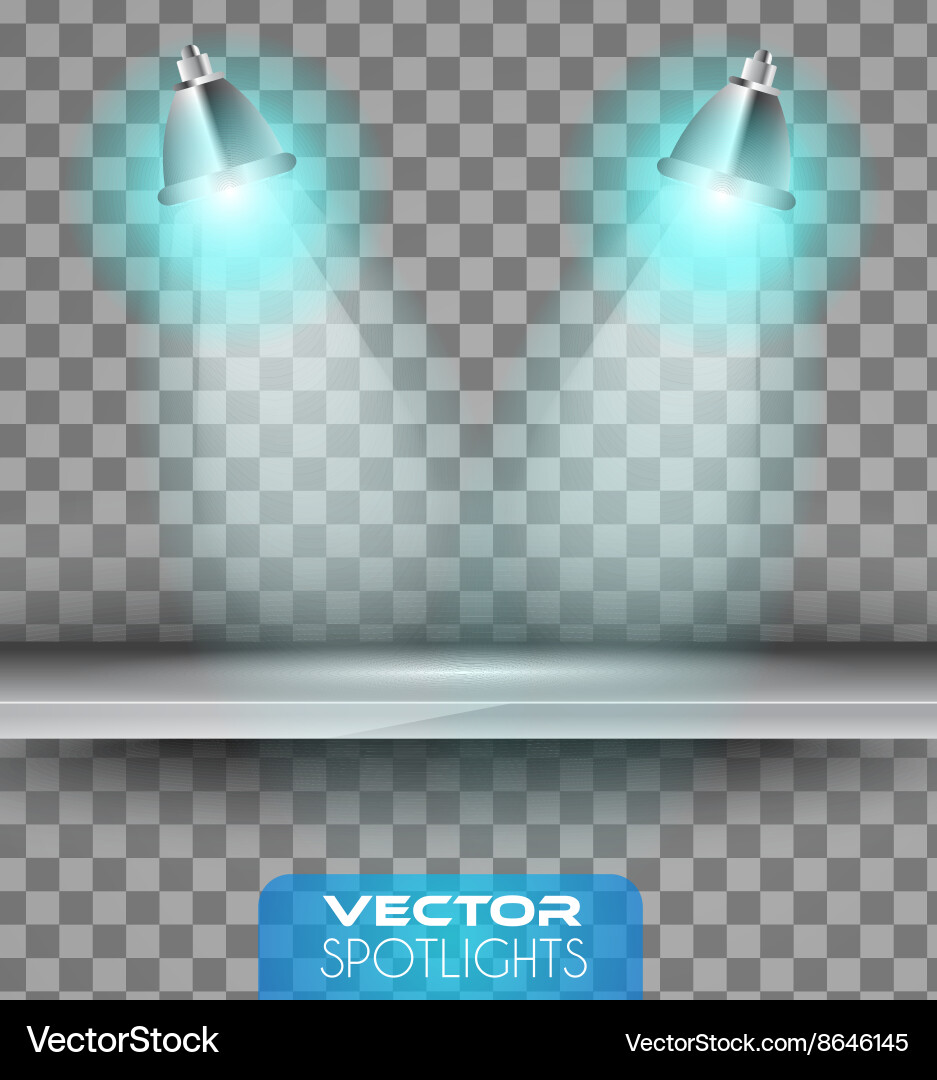 Spotlights scene with different source of lights vector image