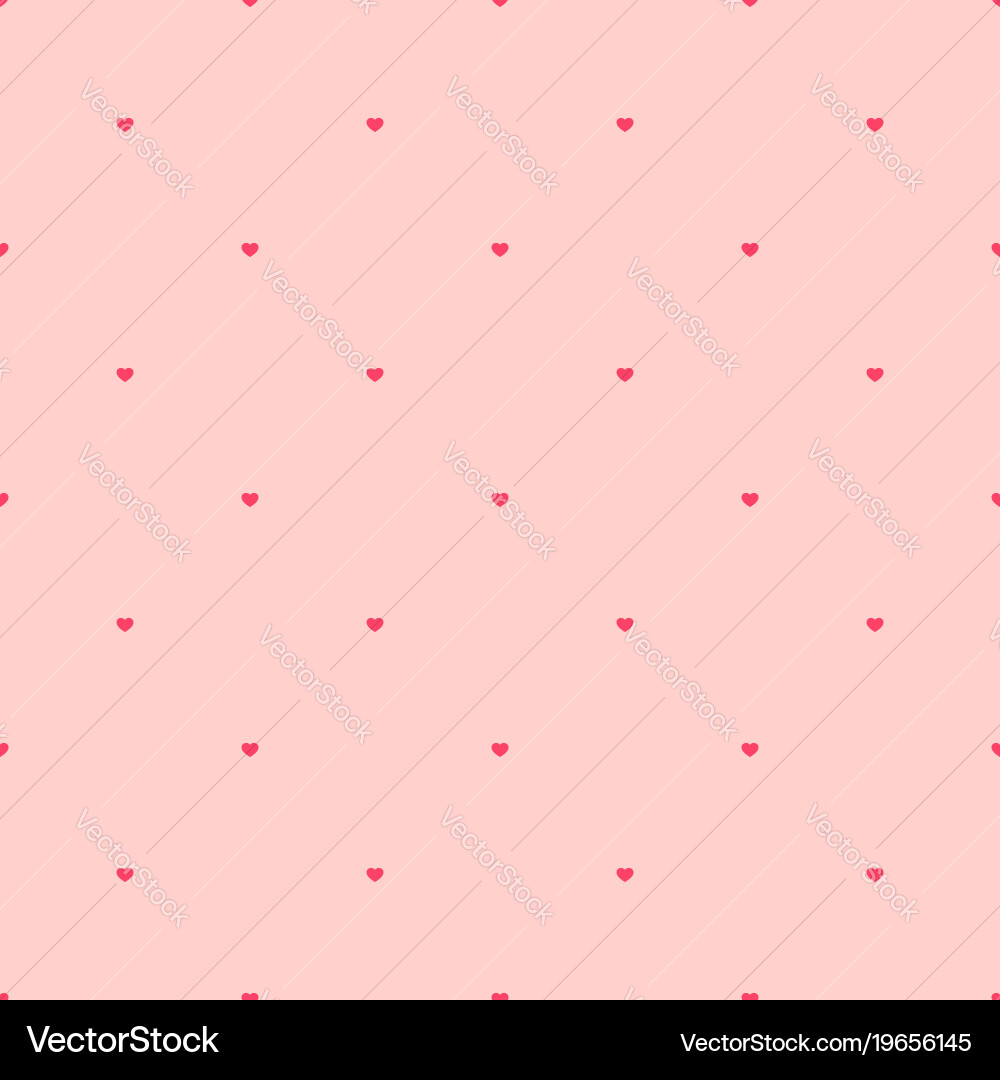 Subtle pattern with tiny red hearts on pink vector image