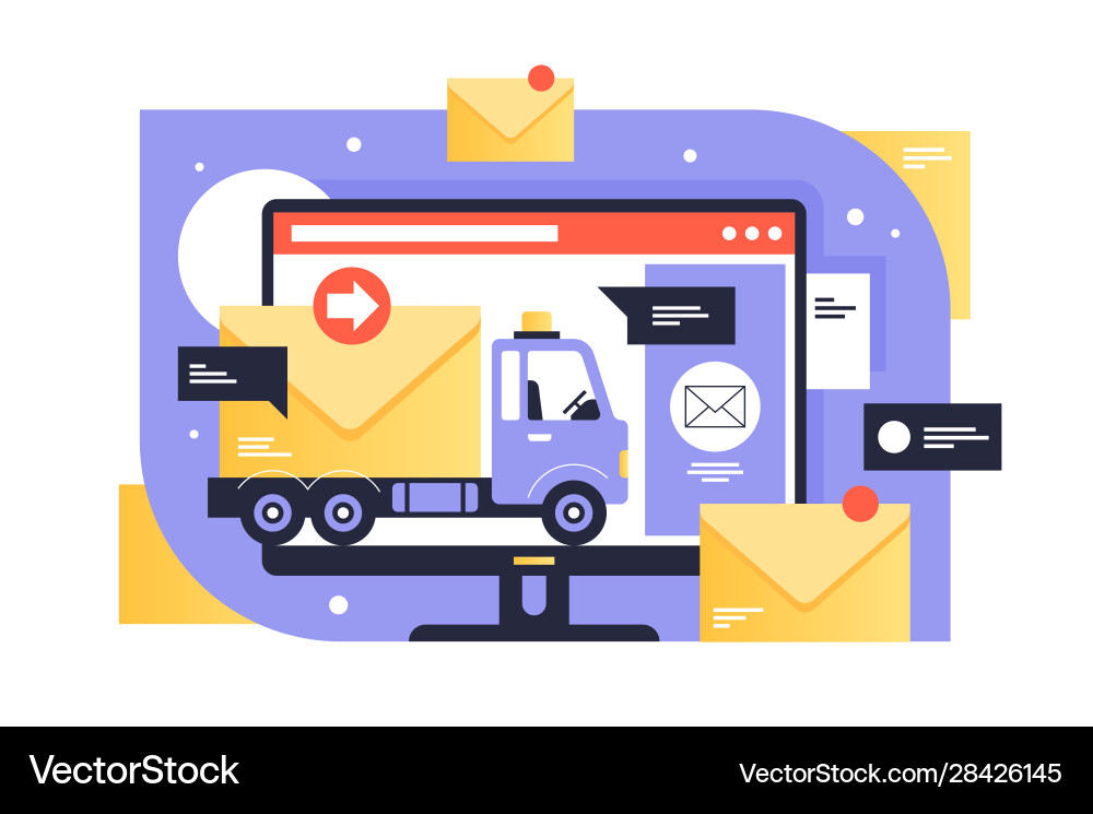 Track with letter on computer screen Track with letter on computer screen vector image