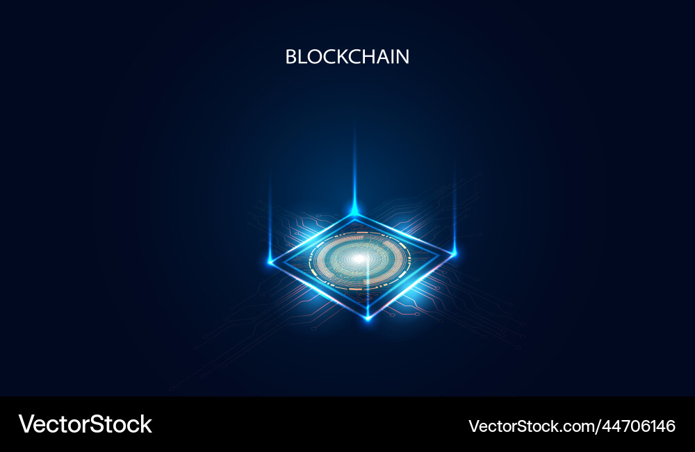 Abstract blockchain technology cryptocurrency Vector Image