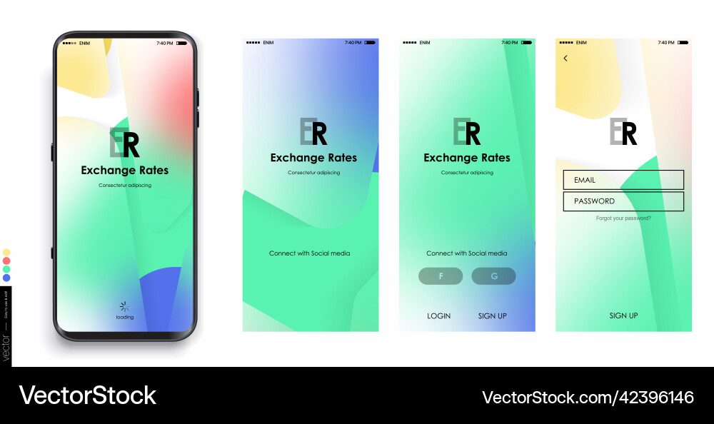 Design of a mobile application and site ui set Design of a mobile application and site ui set vector image